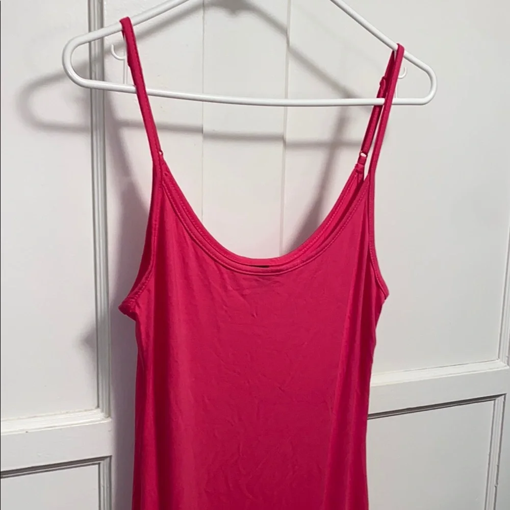 SHEIN BASICS Medium Pink Solid Form Fitted Slip Dress - Picture 10 of 10